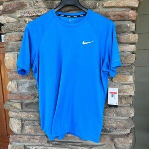 Men's Nike Dri-FIT UPF 40+ Hydroguard Swim S/S Blue Tee Shirt XL Large Med S NWT